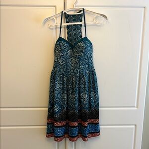 Xhilaration Blue Floral Mini Dress